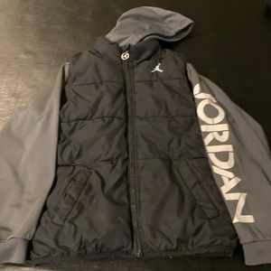 Jordan Puffer Jacket Black and Grey